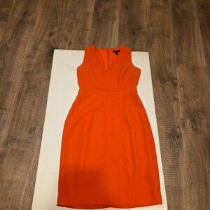 J Crew Woman's Sleeveless Crepe Sheath Dress in Vibrant Orange-Size 4